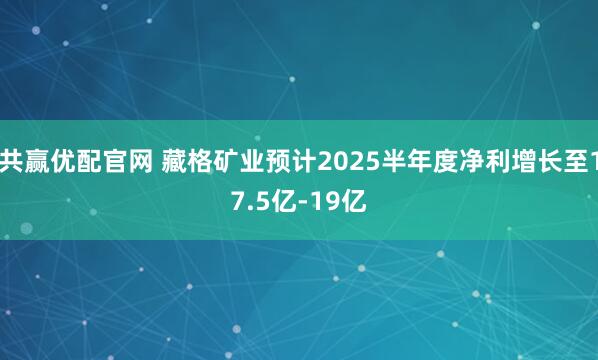 共赢优配官网 藏格矿业预计2025半年度净利增长至17.5亿-19亿