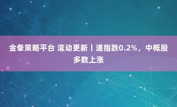 金夆策略平台 滚动更新丨道指跌0.2%，中概股多数上涨