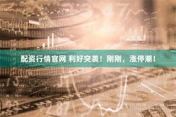 配资行情官网 利好突袭！刚刚，涨停潮！